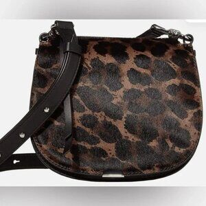 Leopard print leather crossbody bag